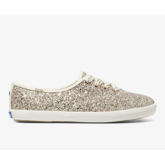 Keds x Kate Spade new york Champion Gold Glitter Sneakers Size 5 - Picture 1 of 7